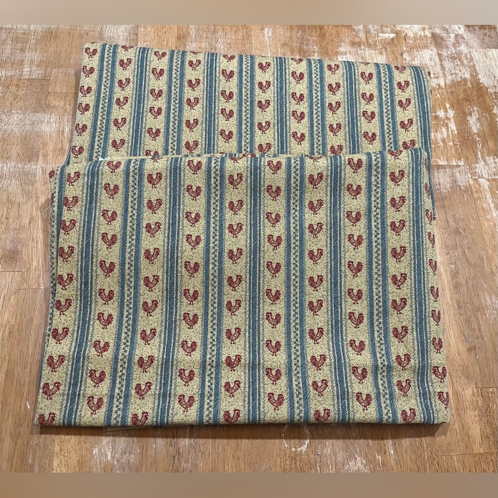 TWO PIECES OF CONVINGTON HEN/CHICKEN FABRIC, 74.5x30.25” & 59x134”